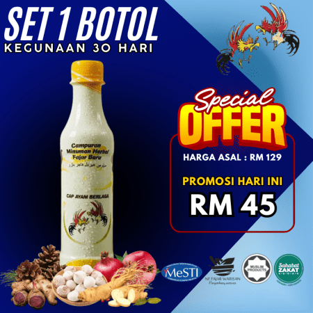 1 botol tonik ayam berlaga